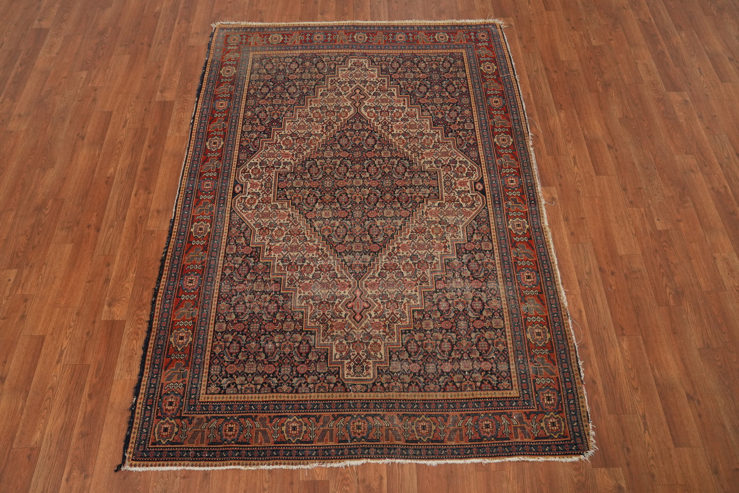 Pre-1900 Antique Senneh Persian Rug 4x6
