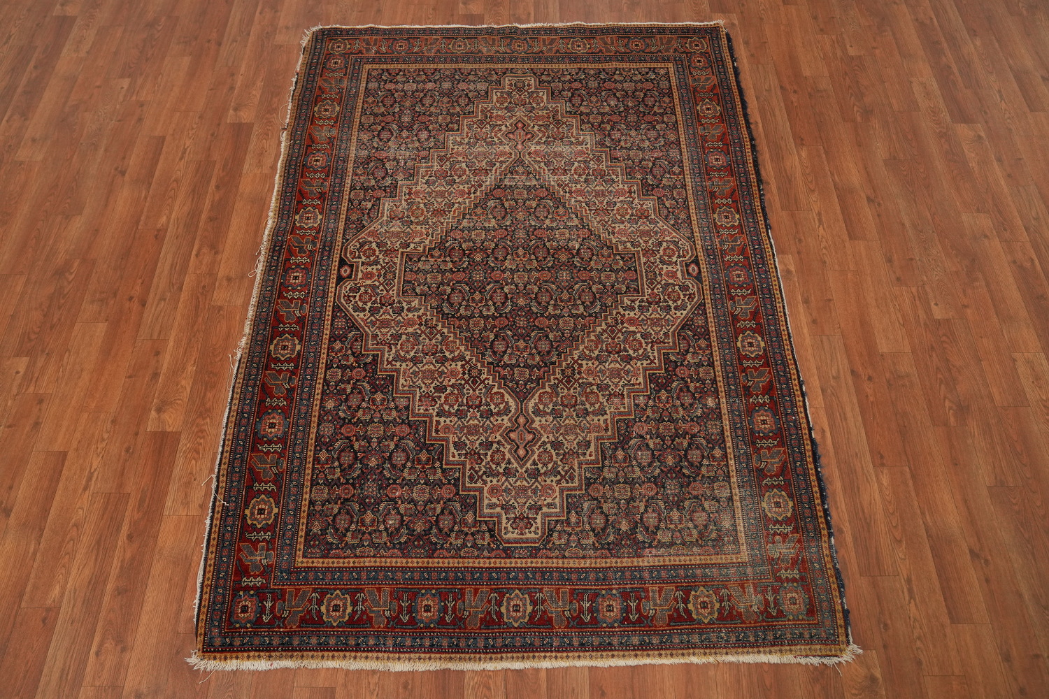 Pre-1900 Antique Senneh Persian Rug 4x6