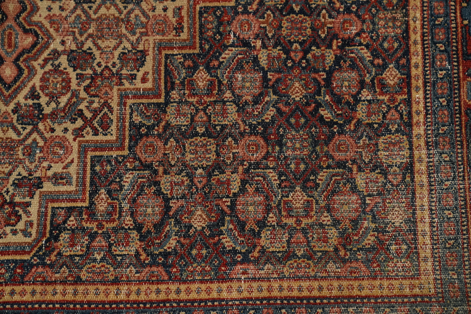 Pre-1900 Antique Senneh Persian Rug 4x6