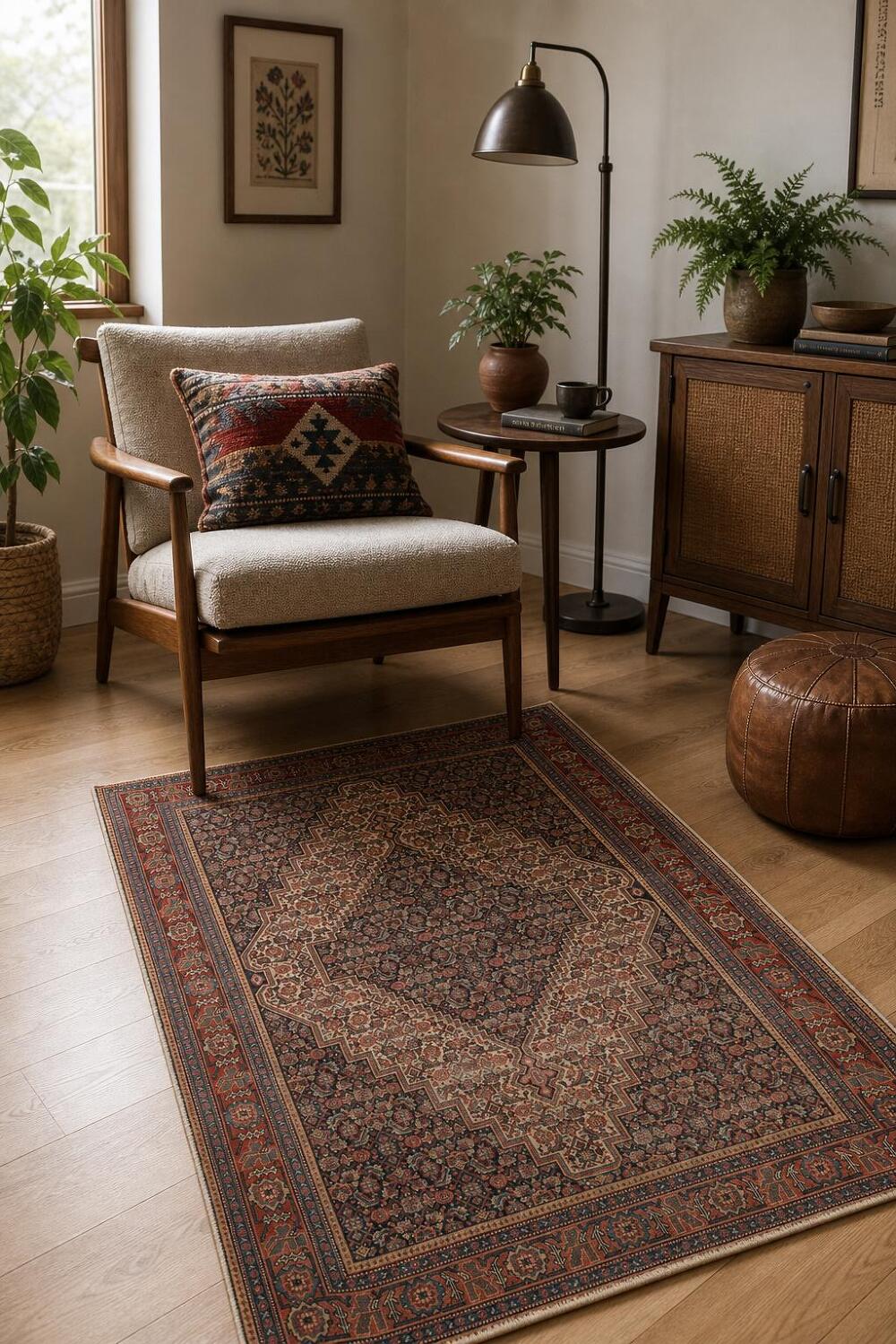 Pre-1900 Antique Senneh Persian Rug 4x6