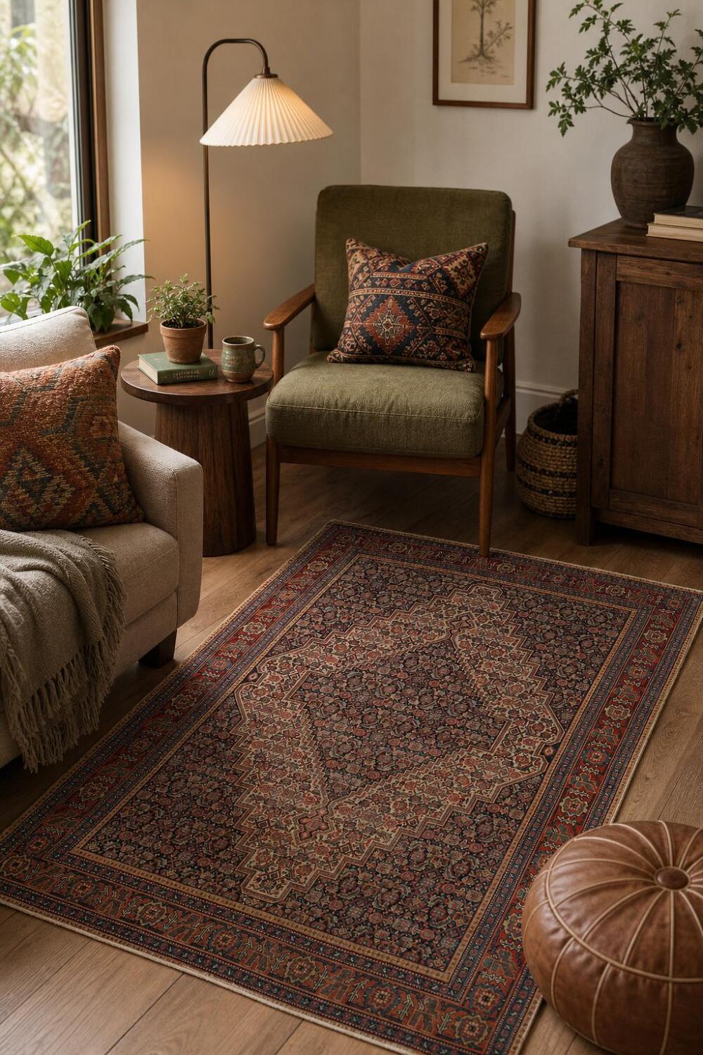 Pre-1900 Antique Senneh Persian Rug 4x6