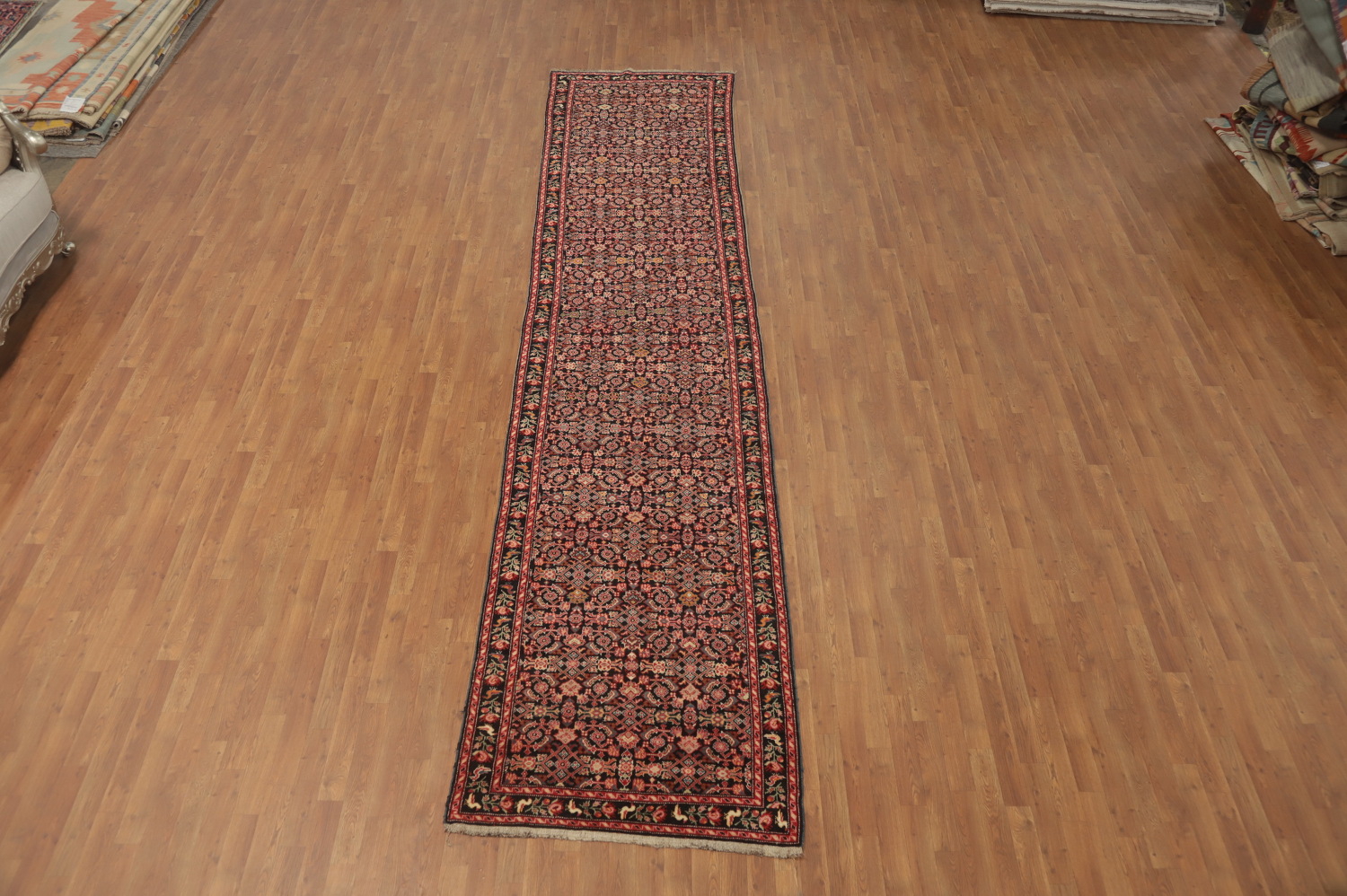 Antique Karabagh Vegetable Dye Runner Rug 4x16