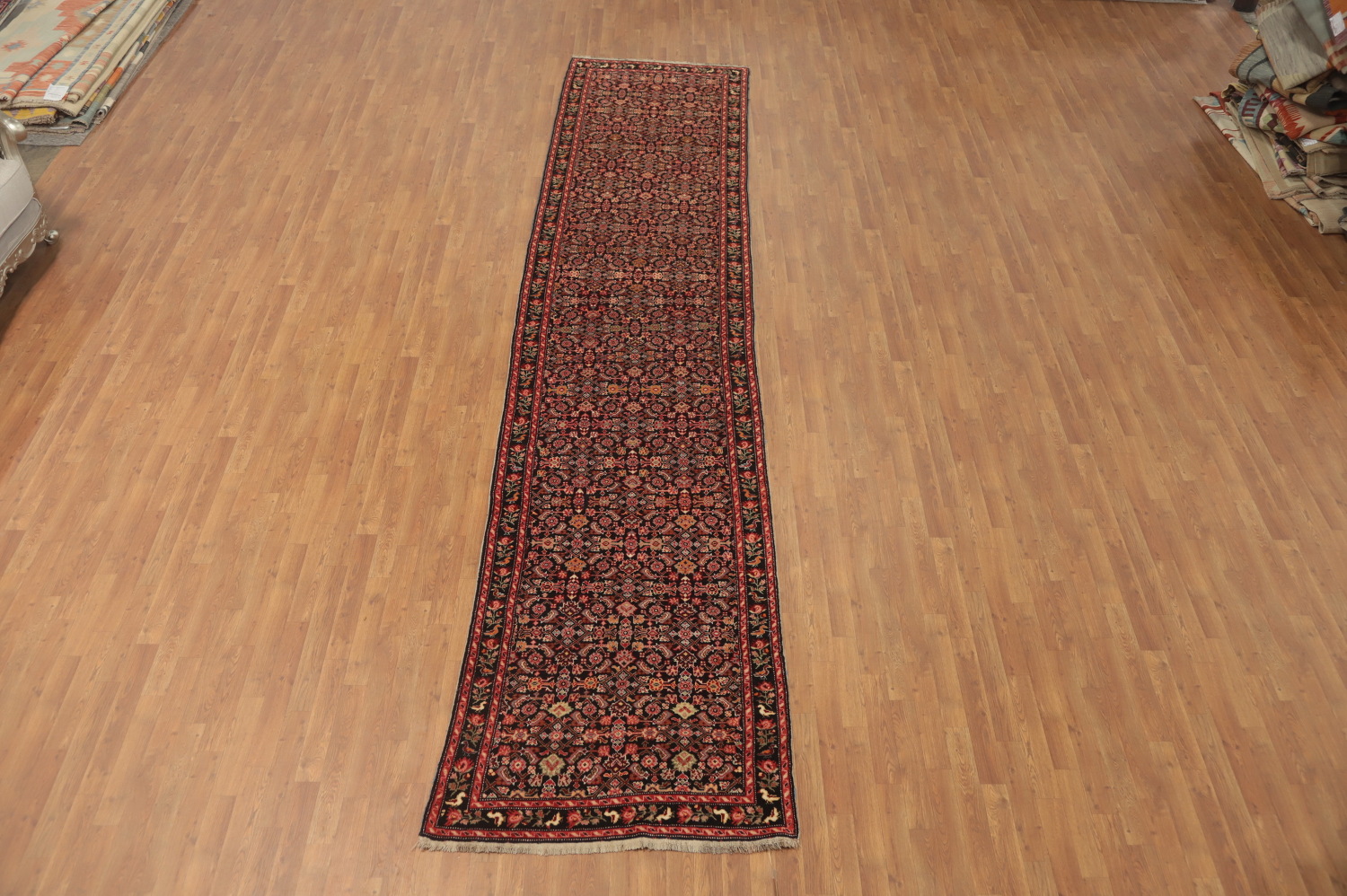 Antique Karabagh Vegetable Dye Runner Rug 4x16