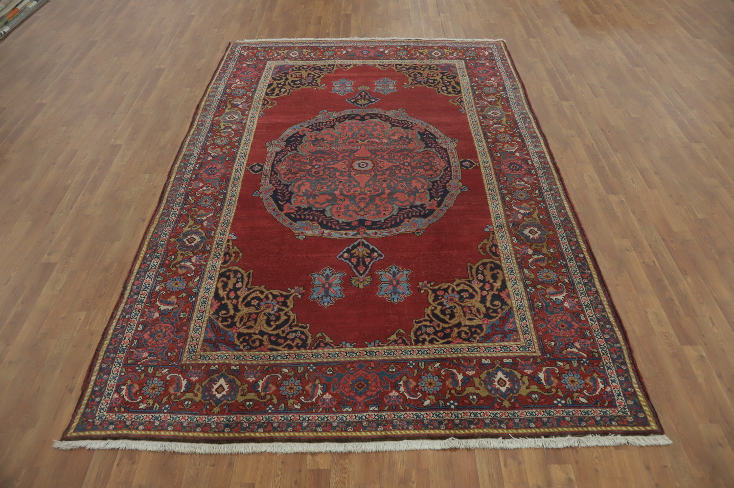 Pre-1900 Vegetable Dye Bidjar Persian Area Rug 7x11