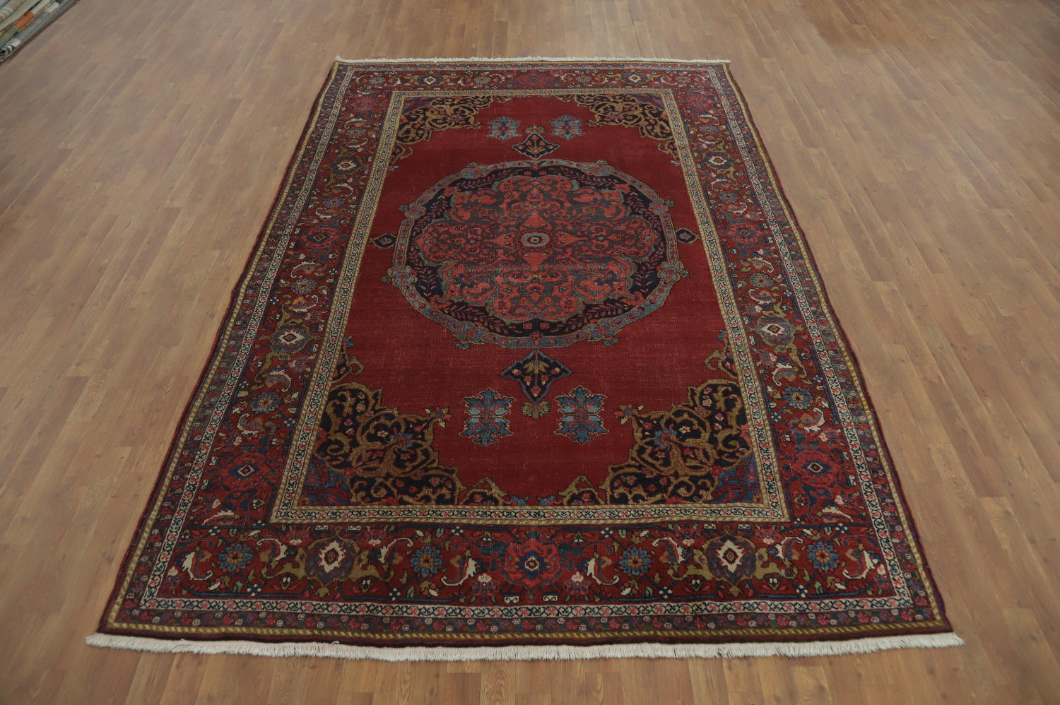 Pre-1900 Vegetable Dye Bidjar Persian Area Rug 7x11