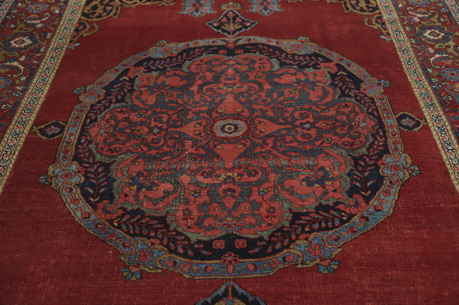 Pre-1900 Vegetable Dye Bidjar Persian Area Rug 7x11