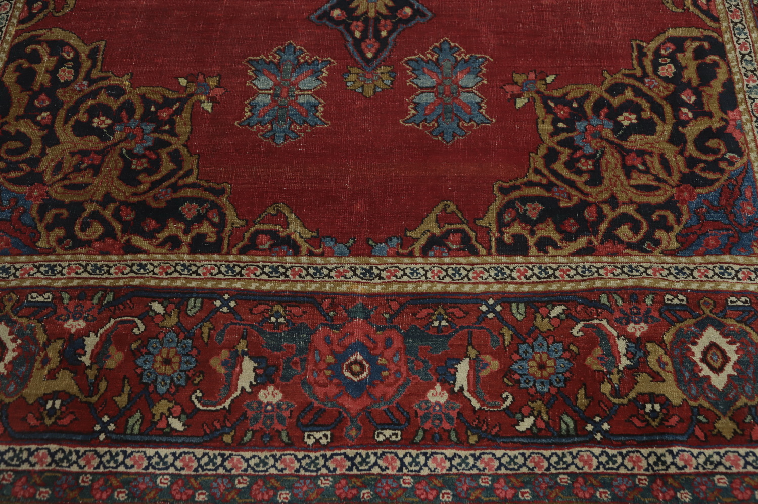 Pre-1900 Vegetable Dye Bidjar Persian Area Rug 7x11