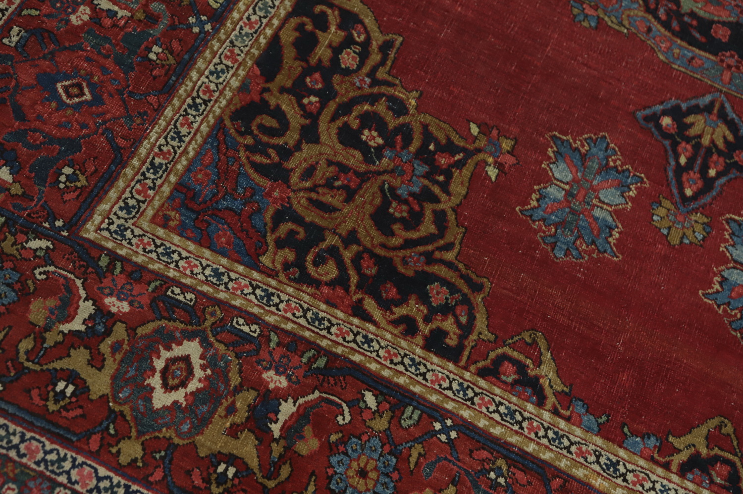 Pre-1900 Vegetable Dye Bidjar Persian Area Rug 7x11