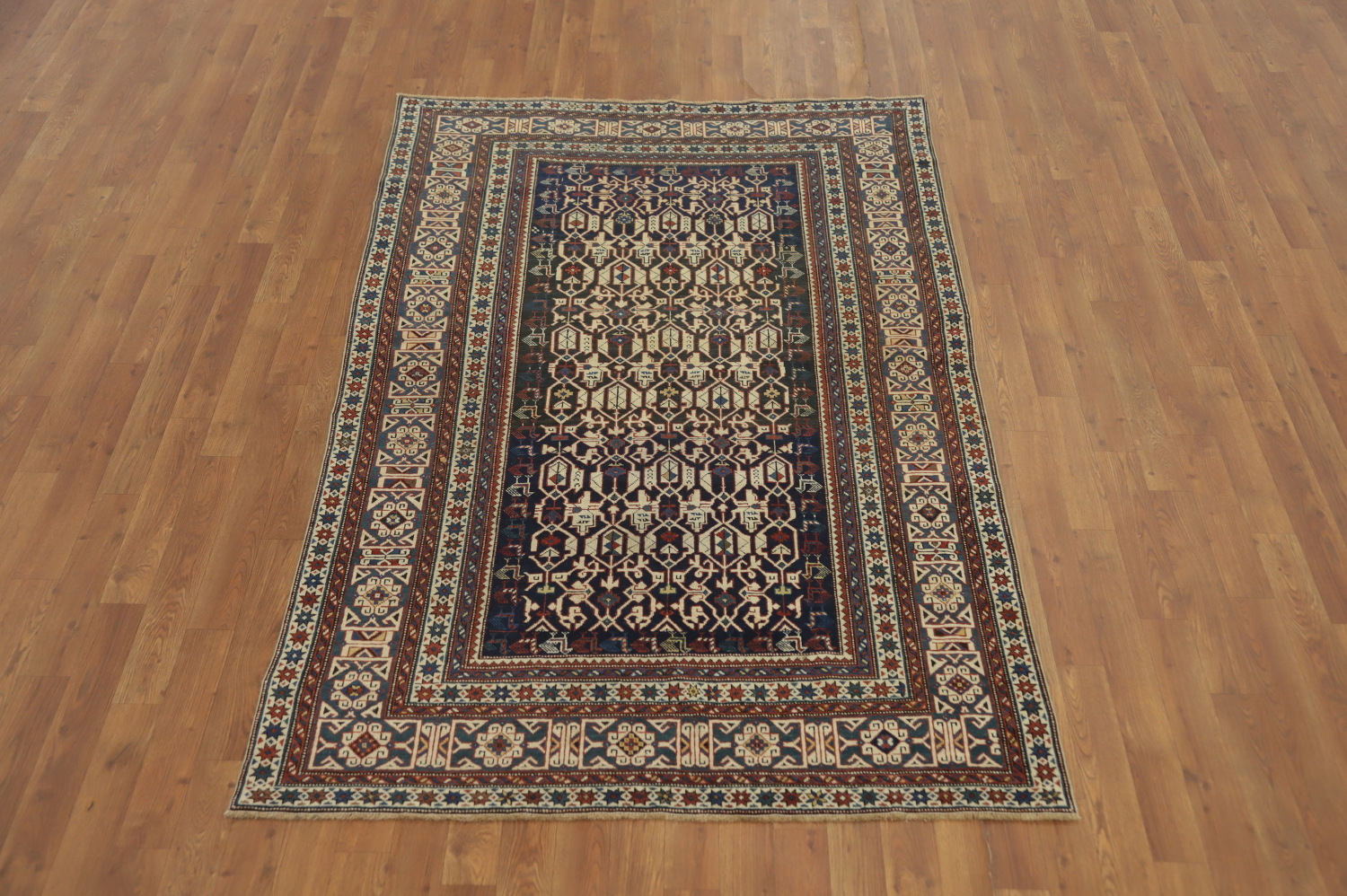 Pre-1900 Antique Kazak Vegetable Dye Rug 4x6