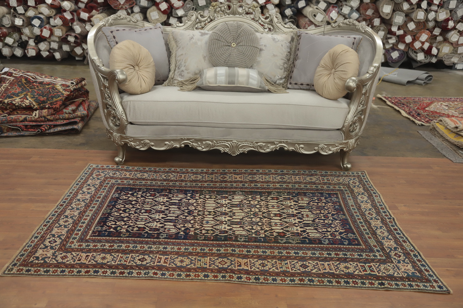 Pre-1900 Antique Kazak Vegetable Dye Rug 4x6