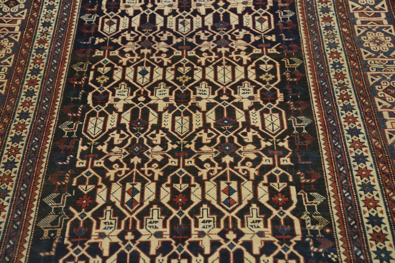 Pre-1900 Antique Kazak Vegetable Dye Rug 4x6
