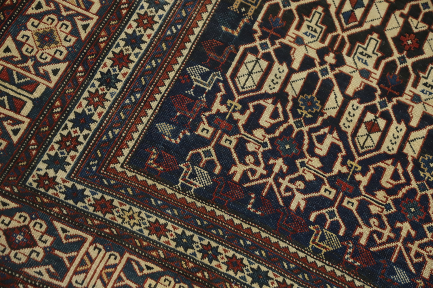 Pre-1900 Antique Kazak Vegetable Dye Rug 4x6