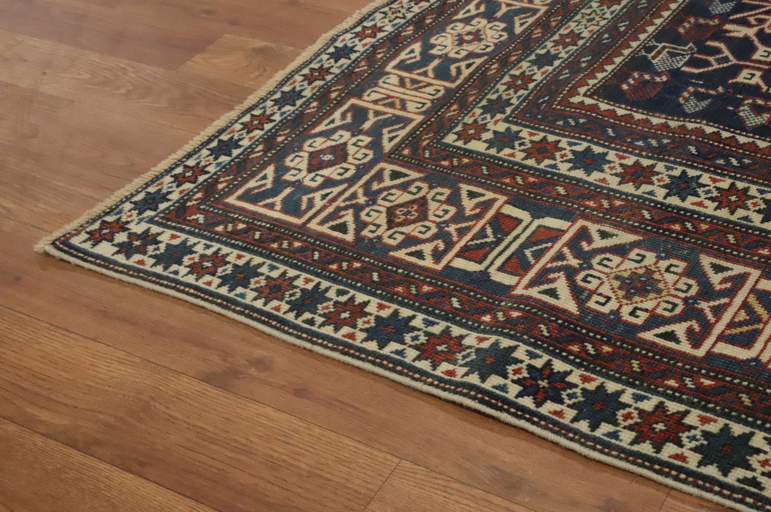 Pre-1900 Antique Kazak Vegetable Dye Rug 4x6
