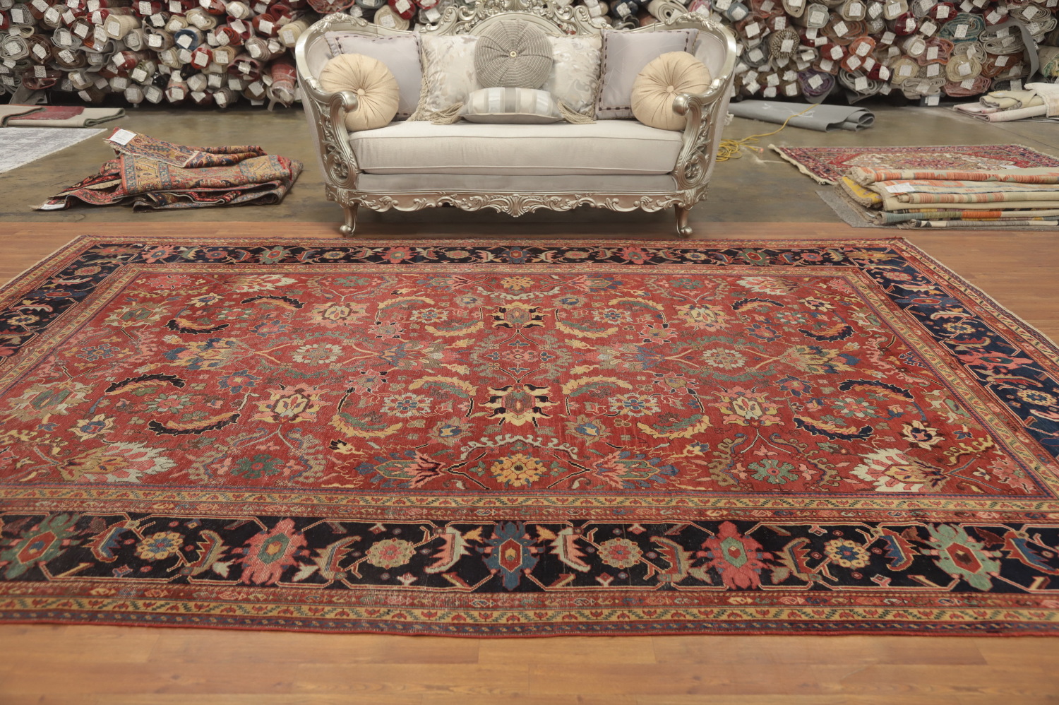 Pre-1900 Vegetable Dye Sultanabad Ziegler Persian Rug 10x13