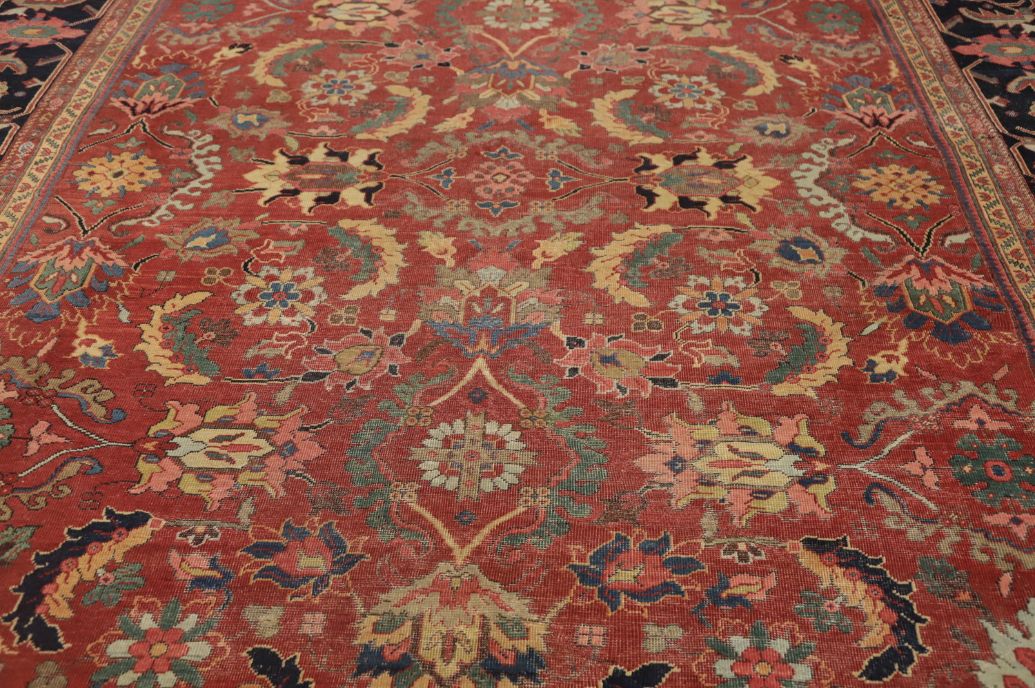 Pre-1900 Vegetable Dye Sultanabad Ziegler Persian Rug 10x13