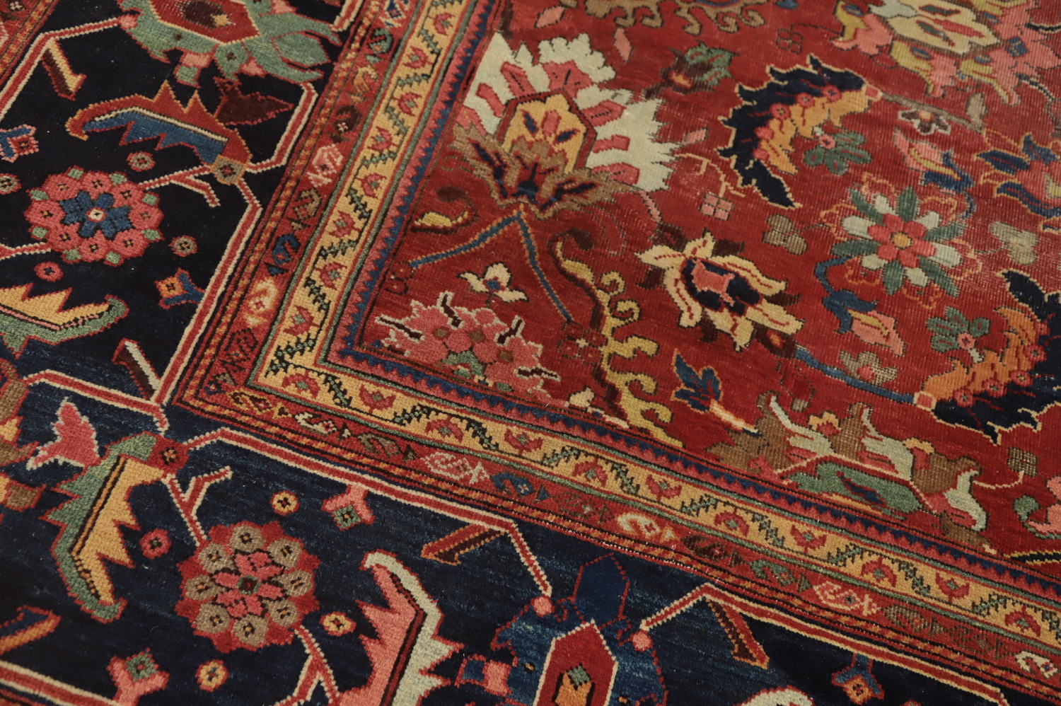 Pre-1900 Vegetable Dye Sultanabad Ziegler Persian Rug 10x13