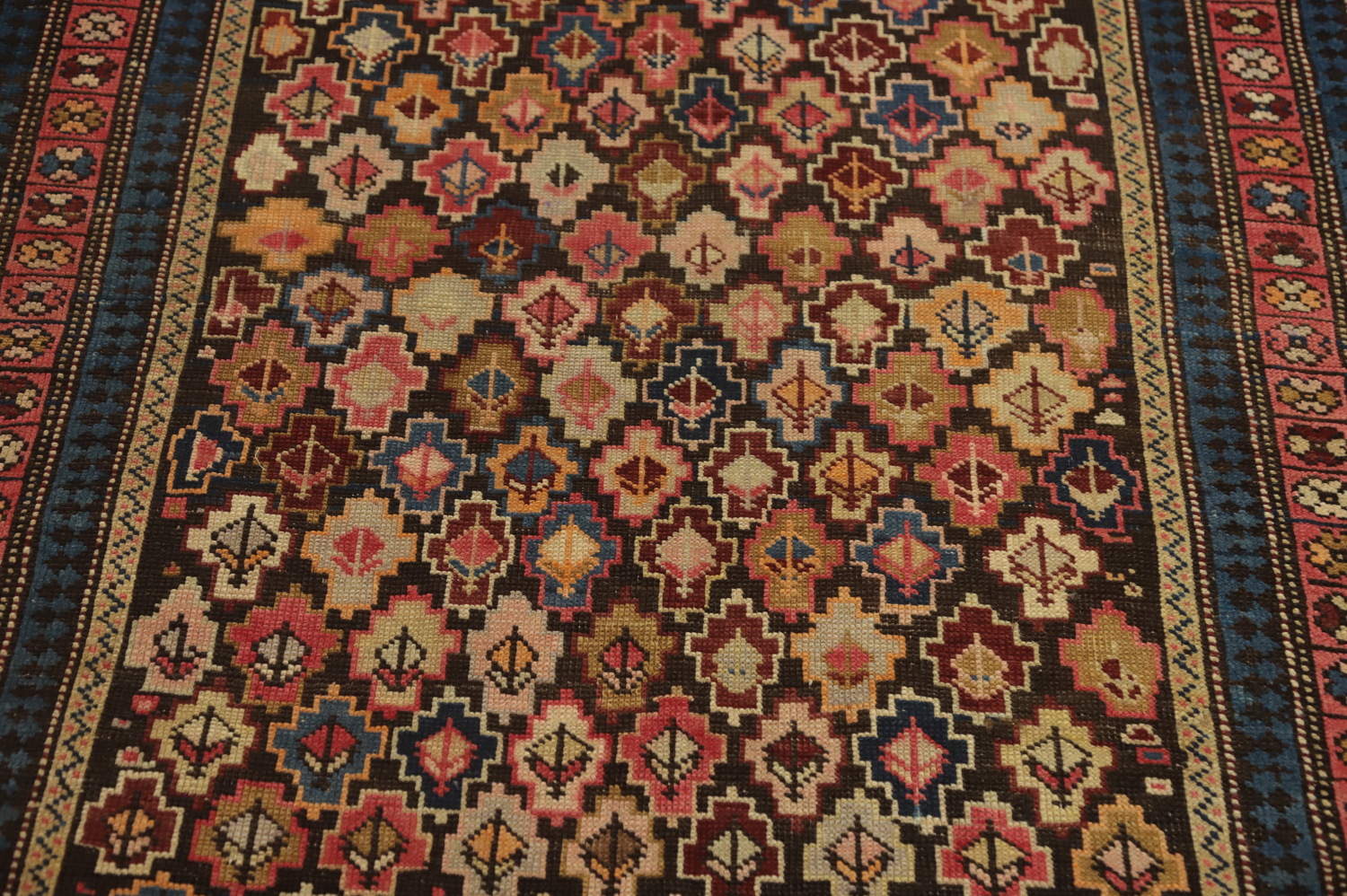 Pre-1900 Antique Kazak Vegetable Dye Rug 4x5