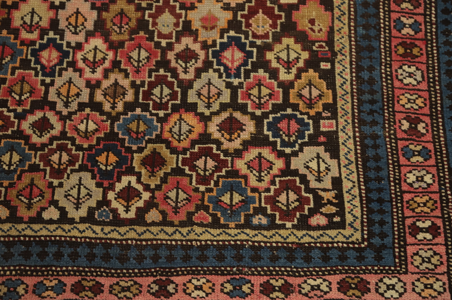 Pre-1900 Antique Kazak Vegetable Dye Rug 4x5