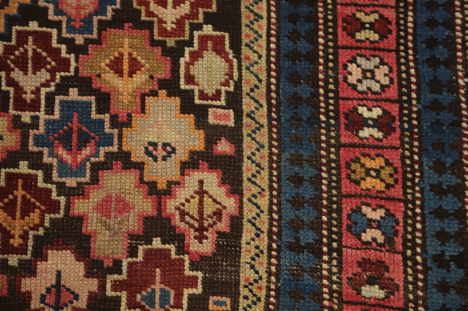 Pre-1900 Antique Kazak Vegetable Dye Rug 4x5