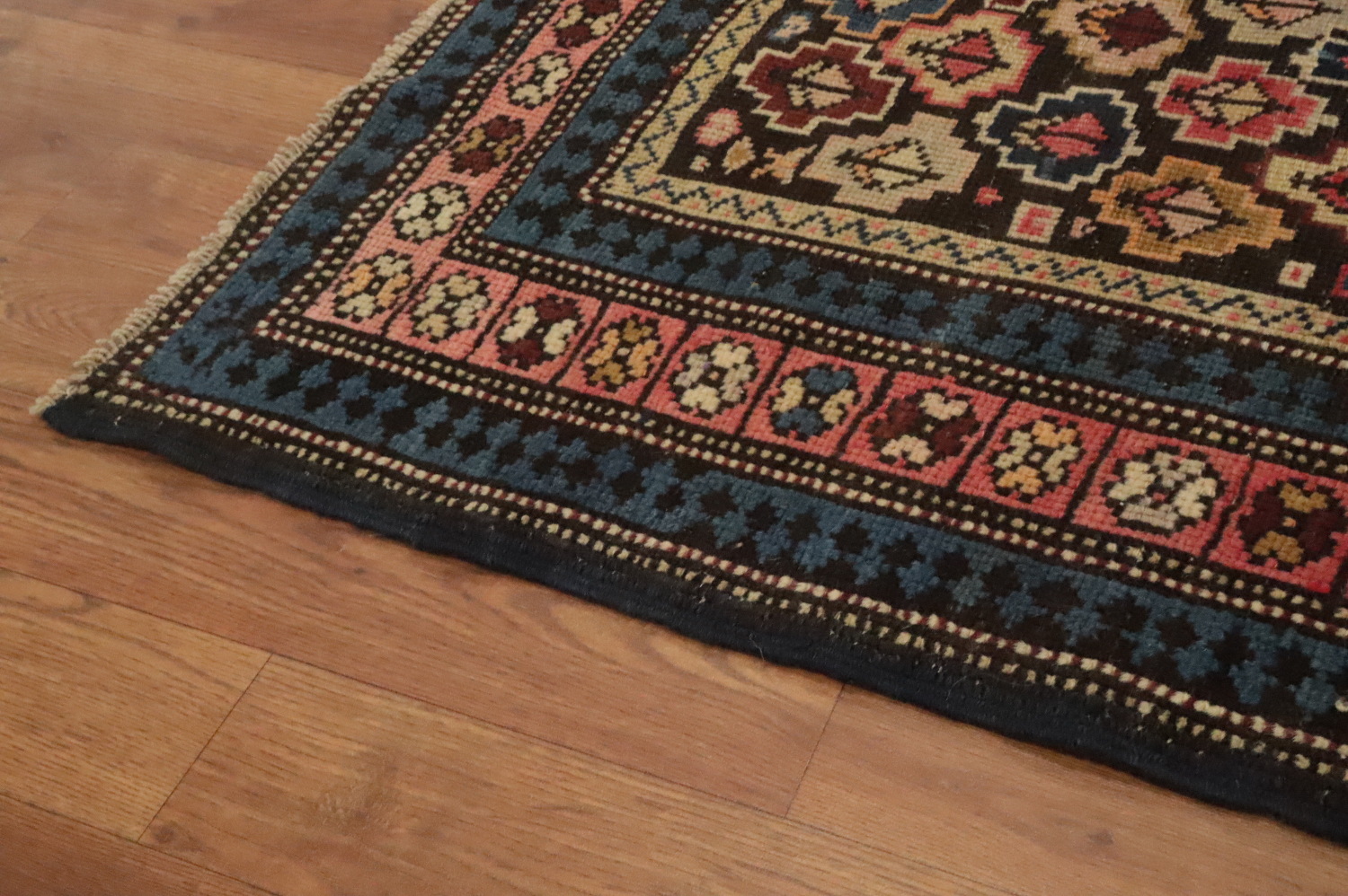 Pre-1900 Antique Kazak Vegetable Dye Rug 4x5