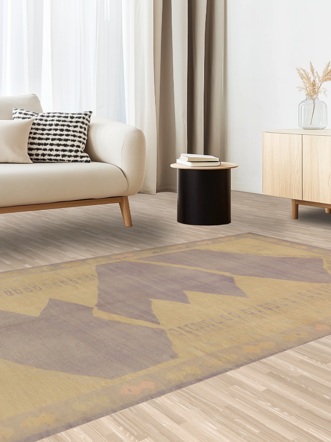 Geometric Wool Kilim Handwoven Area Rug 5x8
