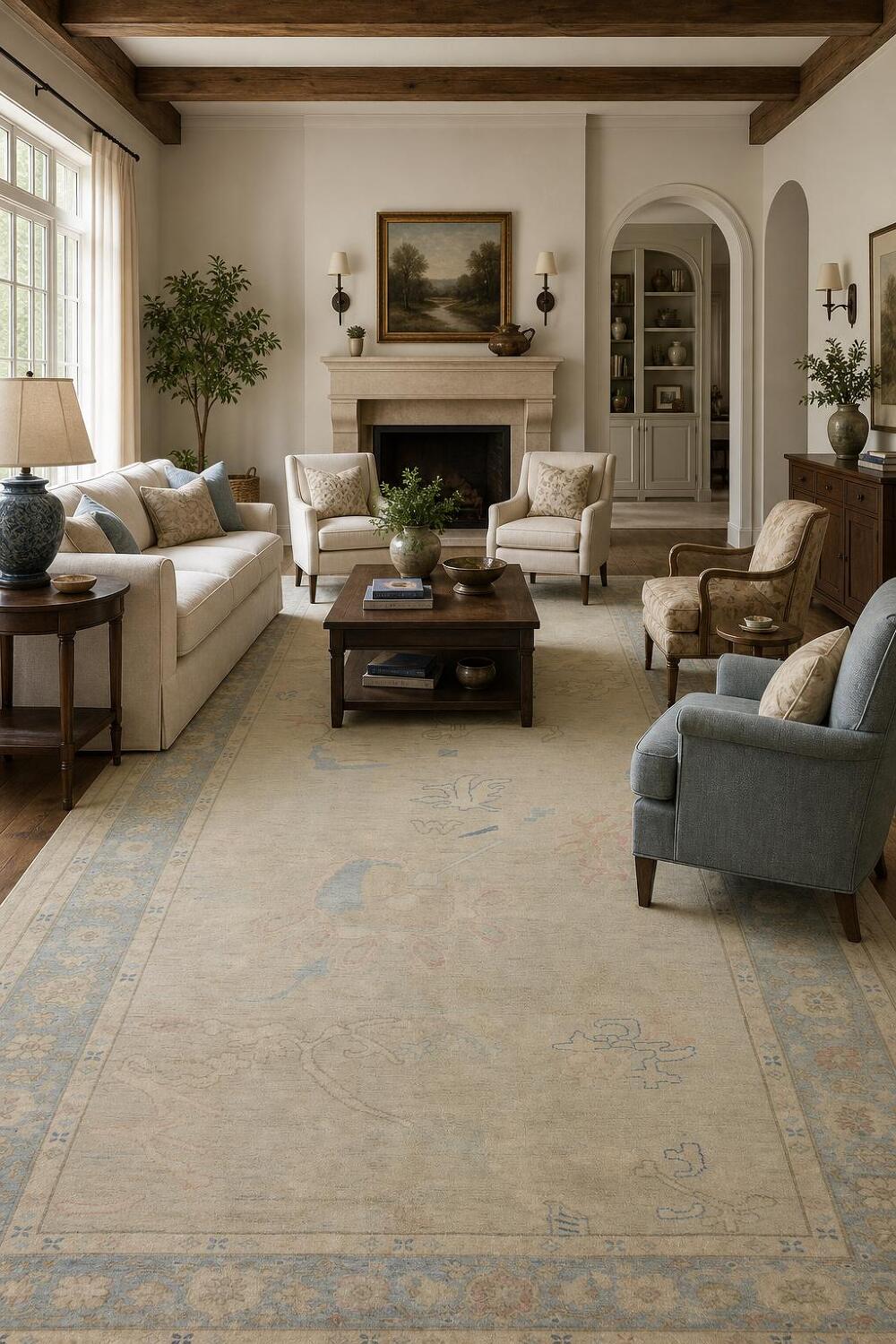 Earth Tones Ziegler Vegetable Dye Area Rug 5x13