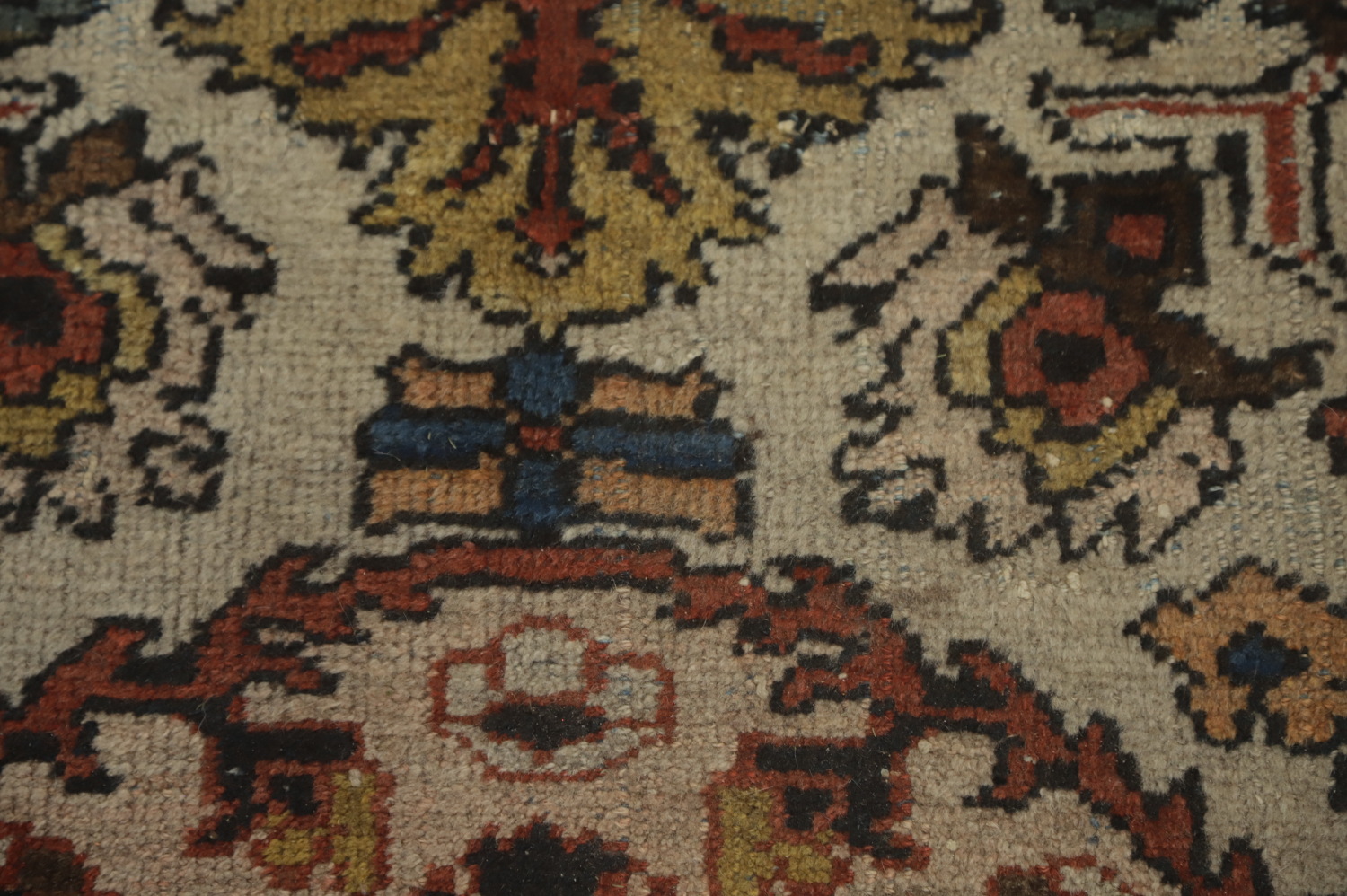 Pre-1900 Antique Mahal Vegetable Dye Persian Rug 9x12