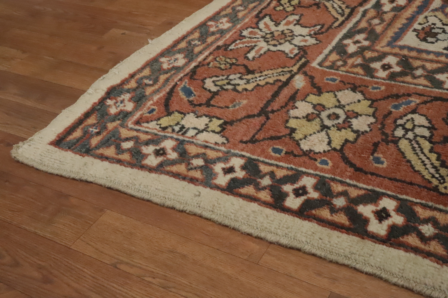 Pre-1900 Antique Mahal Vegetable Dye Persian Rug 9x12