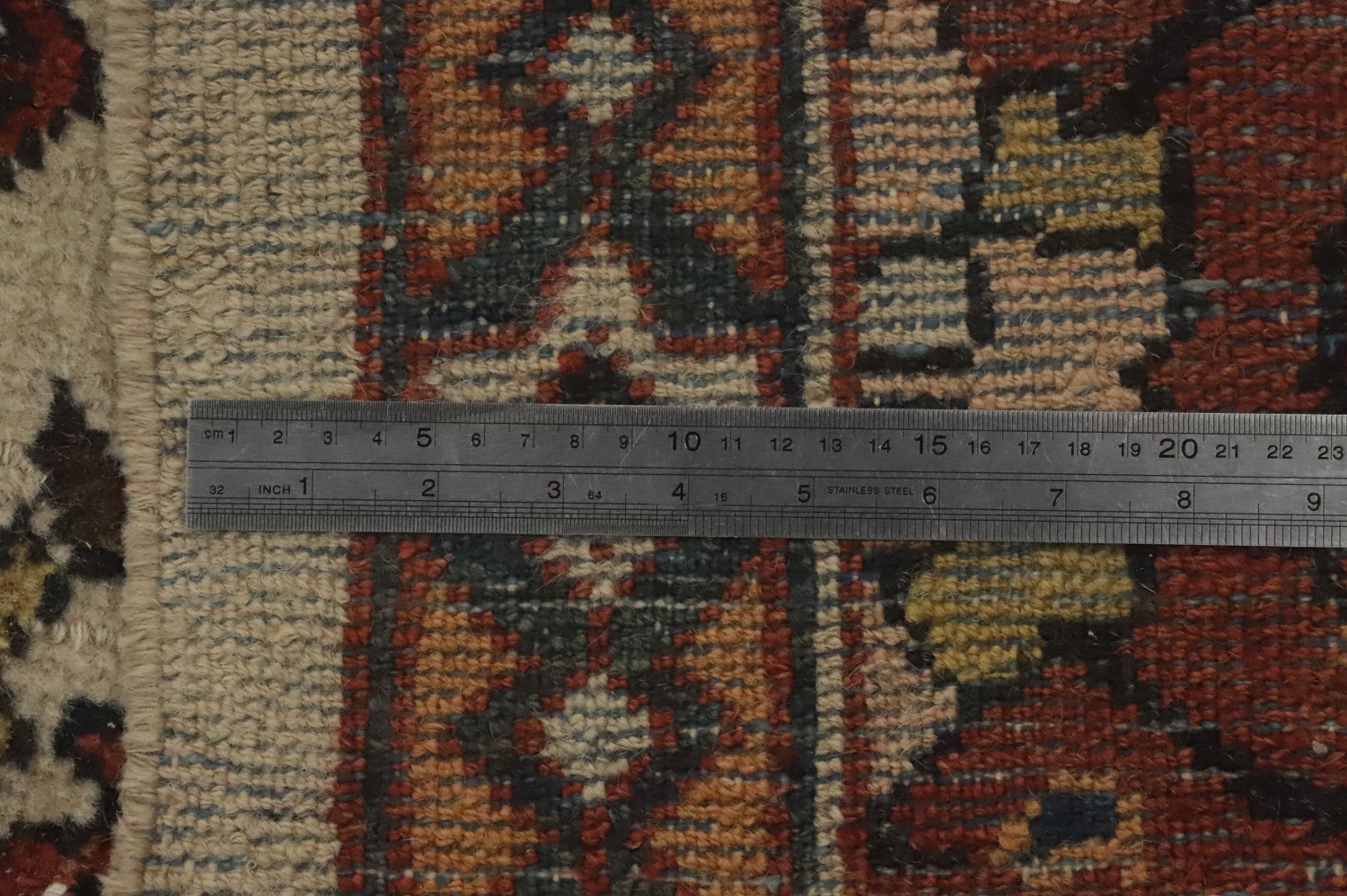 Pre-1900 Antique Mahal Vegetable Dye Persian Rug 9x12