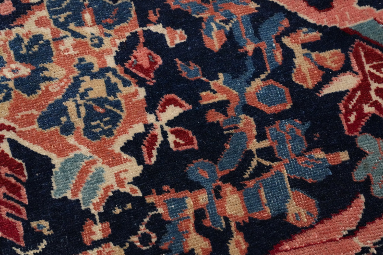 Antique Vegetable Dye Sarouk Farahan Persian Rug 5x6