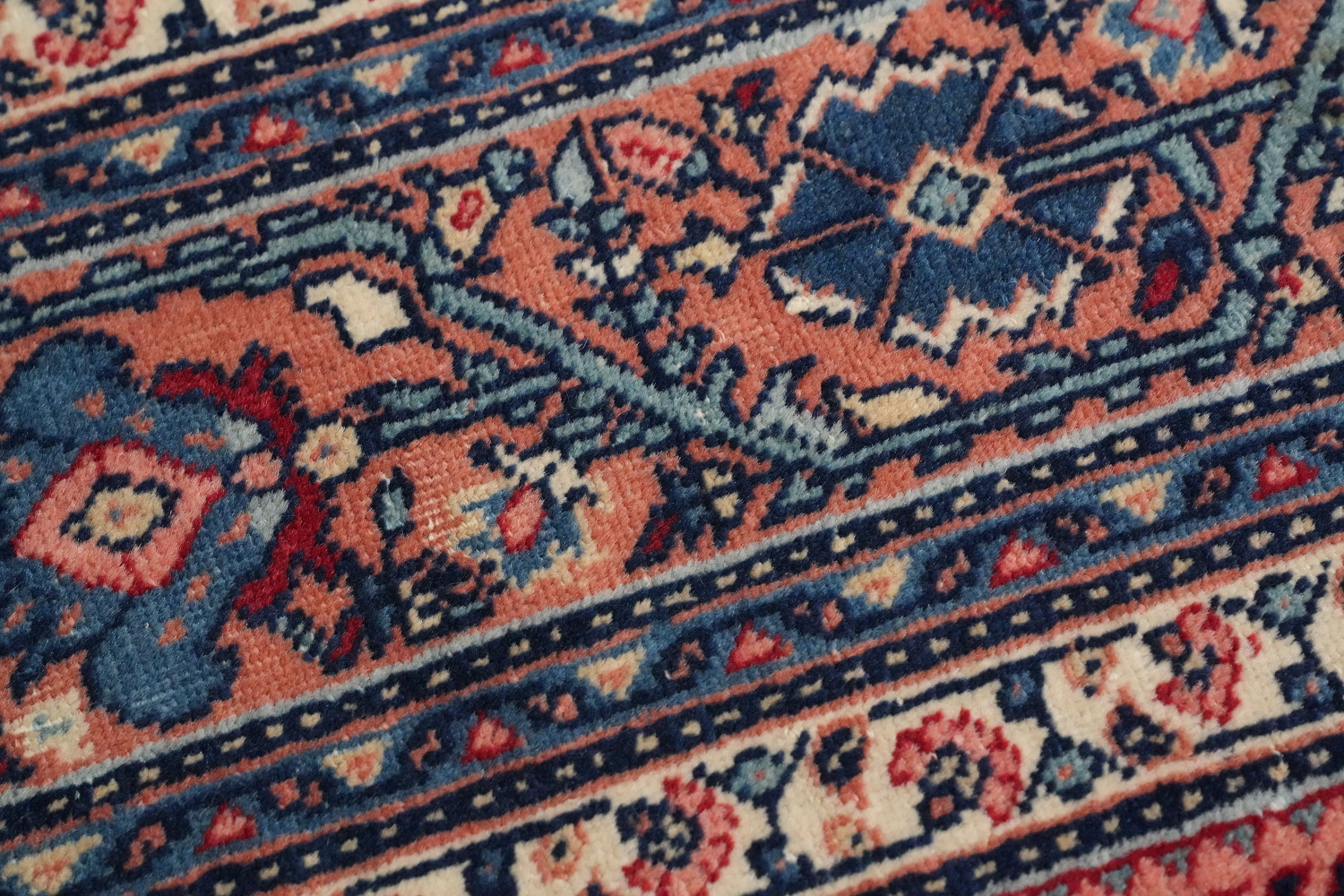 Antique Vegetable Dye Sarouk Farahan Persian Rug 5x6