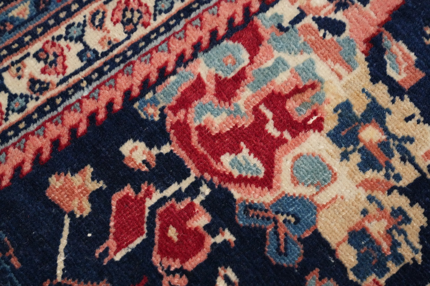 Antique Vegetable Dye Sarouk Farahan Persian Rug 5x6