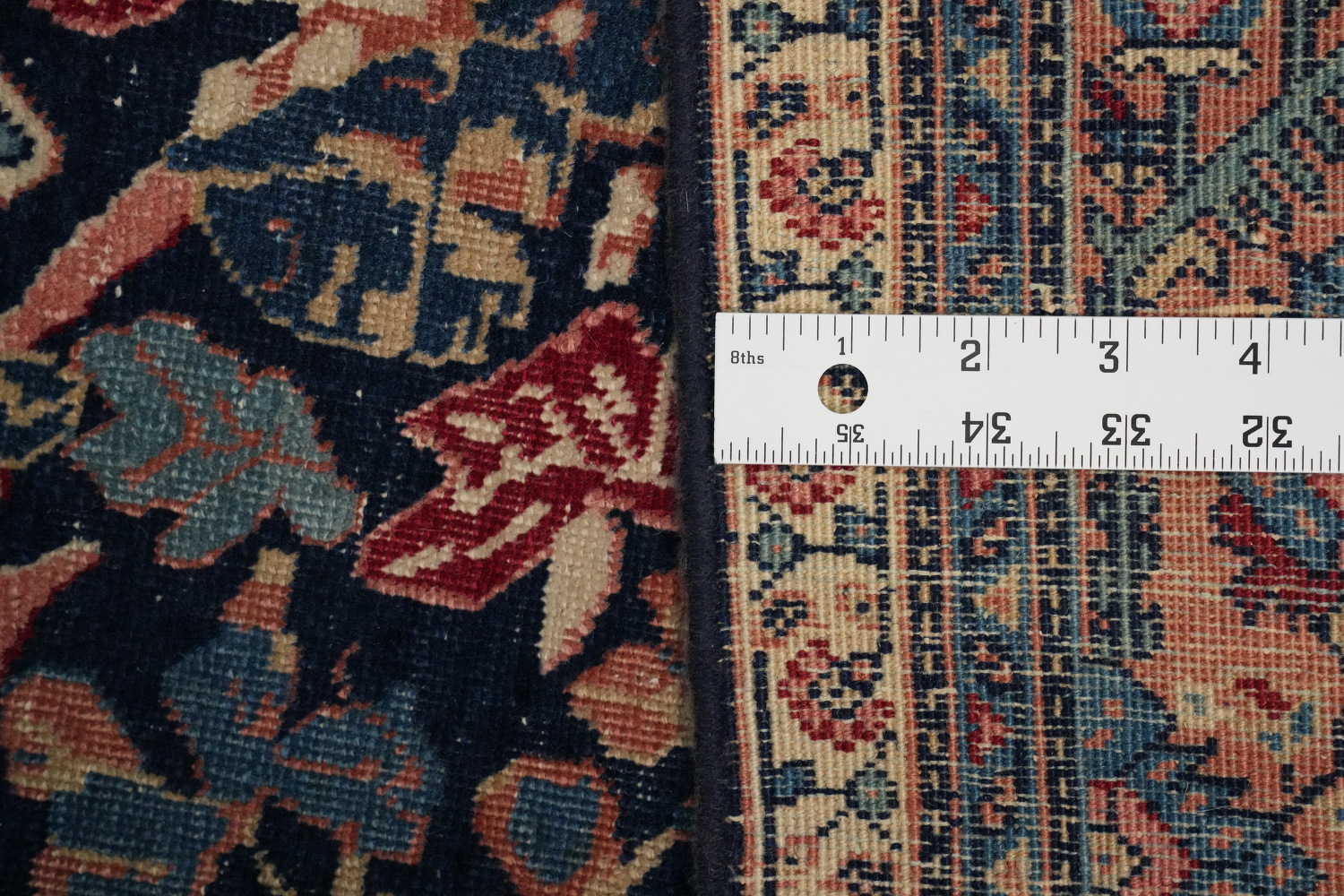 Antique Vegetable Dye Sarouk Farahan Persian Rug 5x6