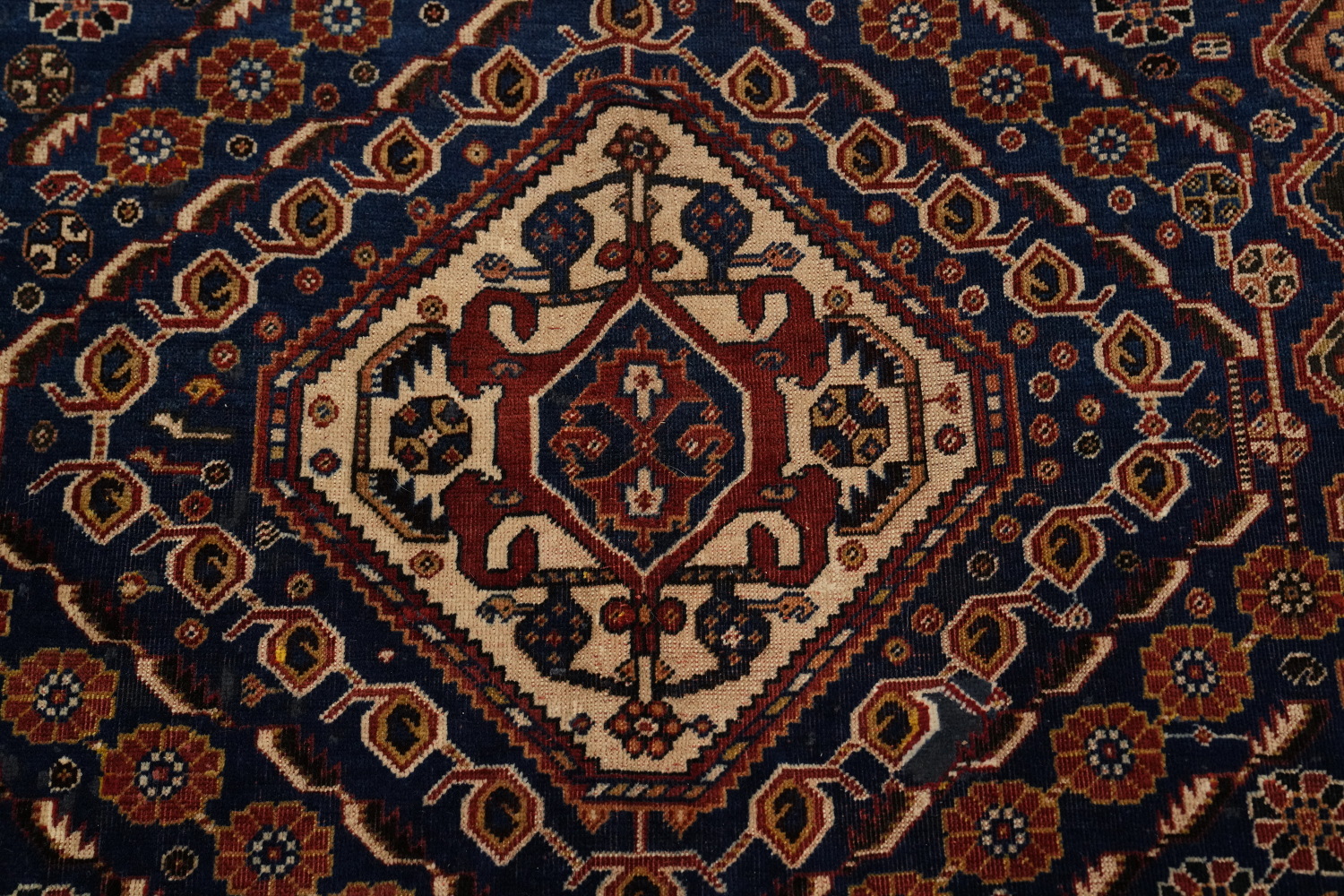 Antique Vegetable Dye Qashqai Persian Area Rug 5x9