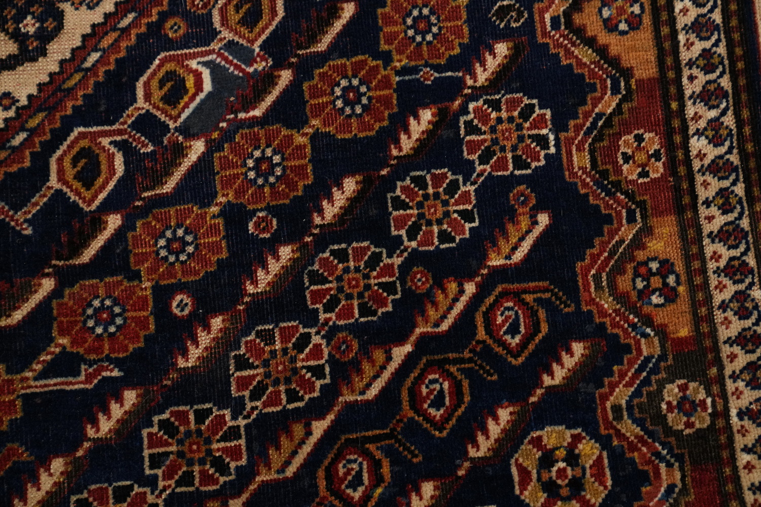 Antique Vegetable Dye Qashqai Persian Area Rug 5x9