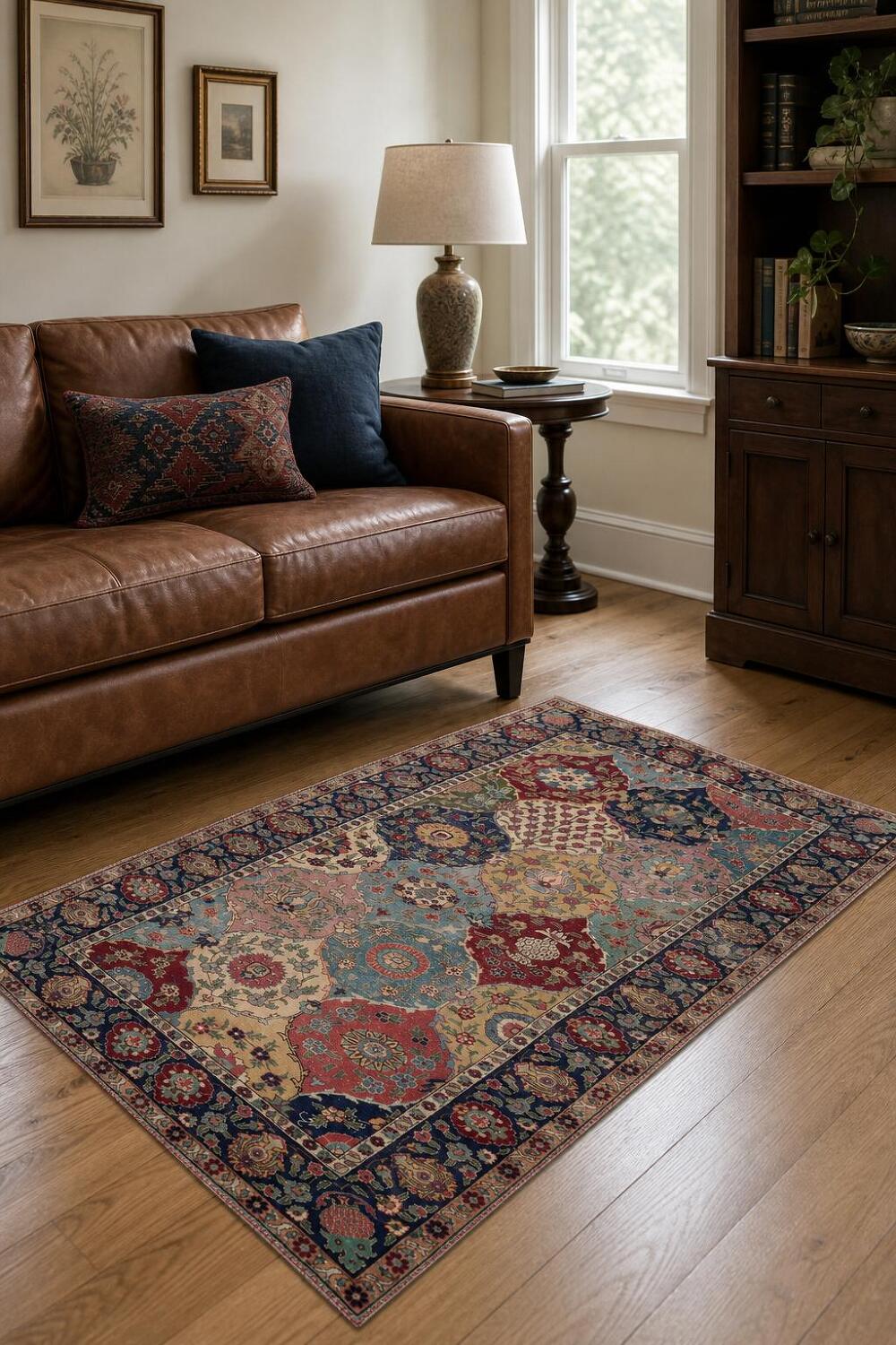 Pre-1900 Antique Tabriz Vegetable Dye Persian Rug 4x6