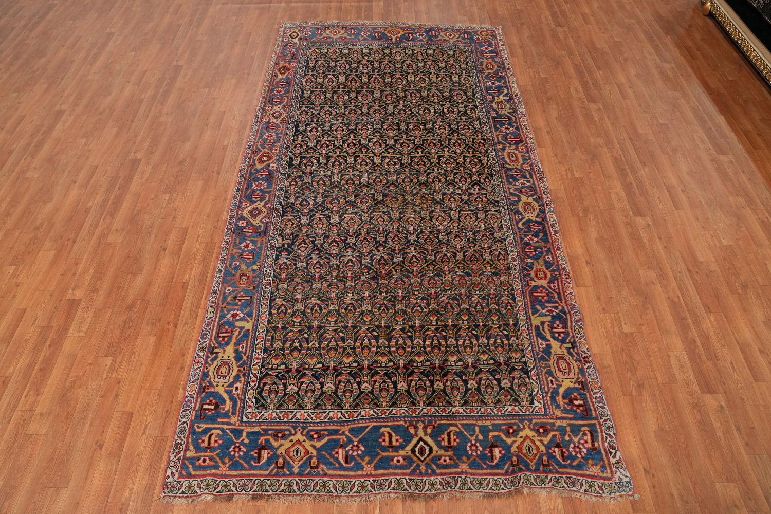 Antique Vegetable Dye Bidjar Halvaei Persian Area Rug 6x11