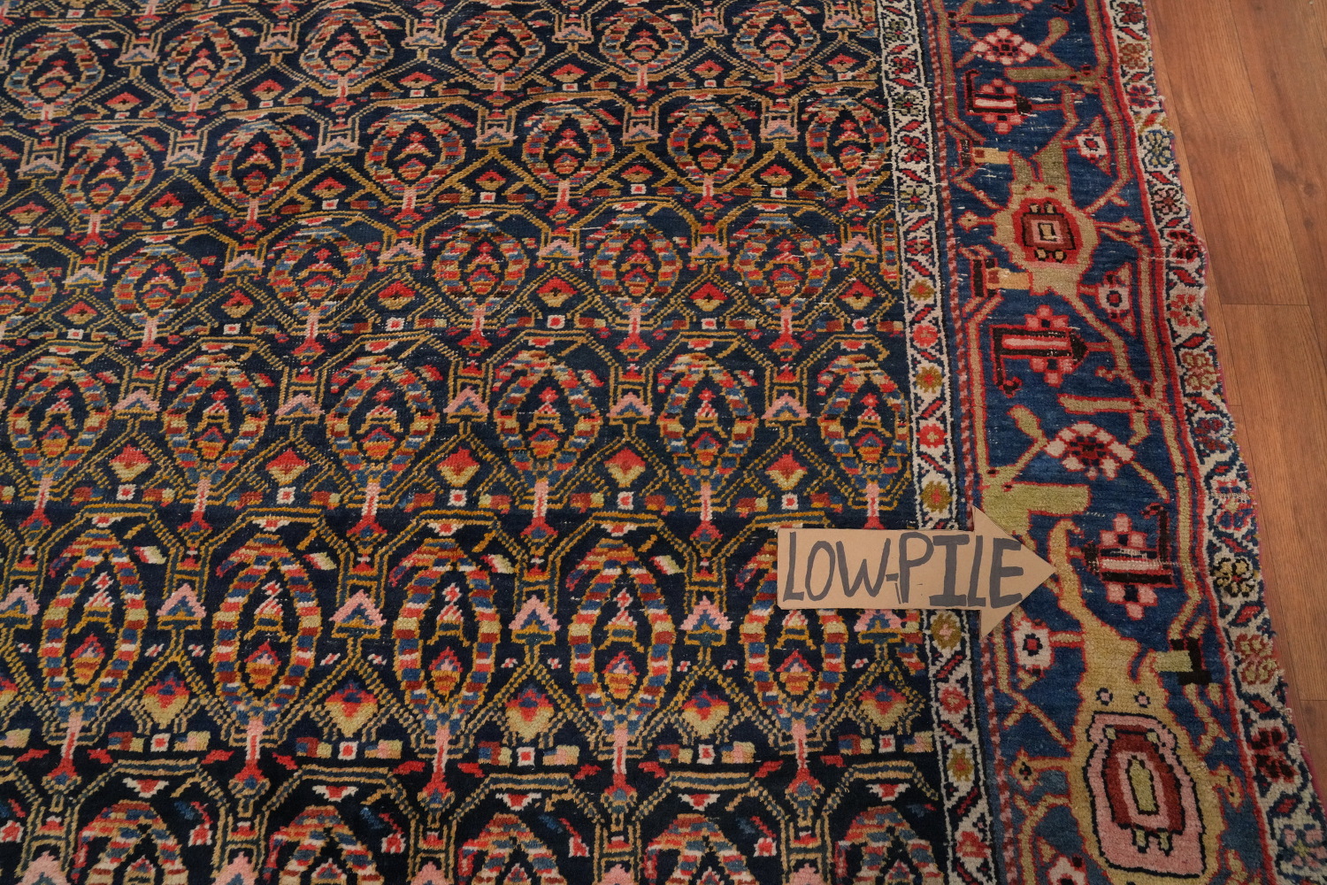 Antique Vegetable Dye Bidjar Halvaei Persian Area Rug 6x11