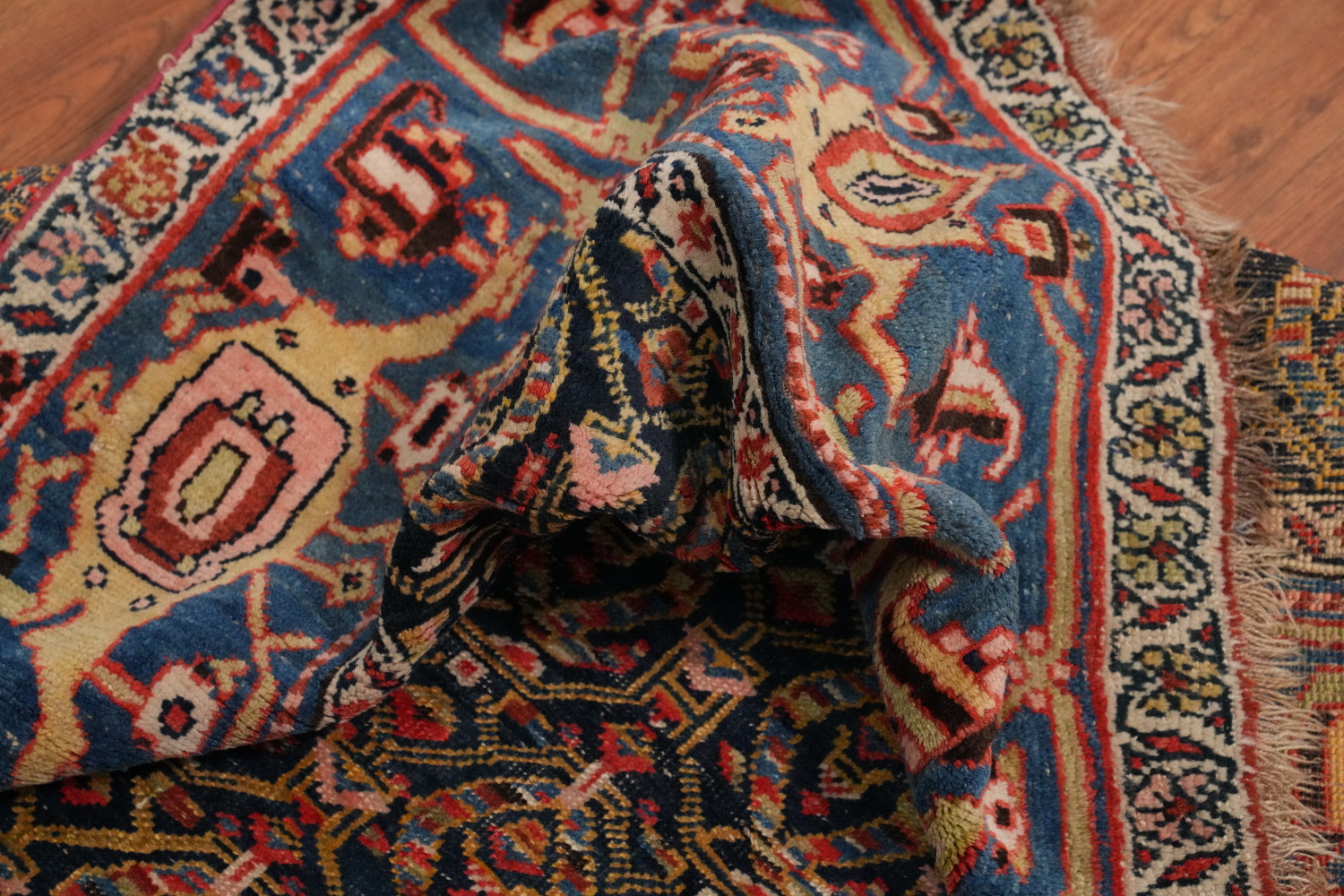 Antique Vegetable Dye Bidjar Halvaei Persian Area Rug 6x11