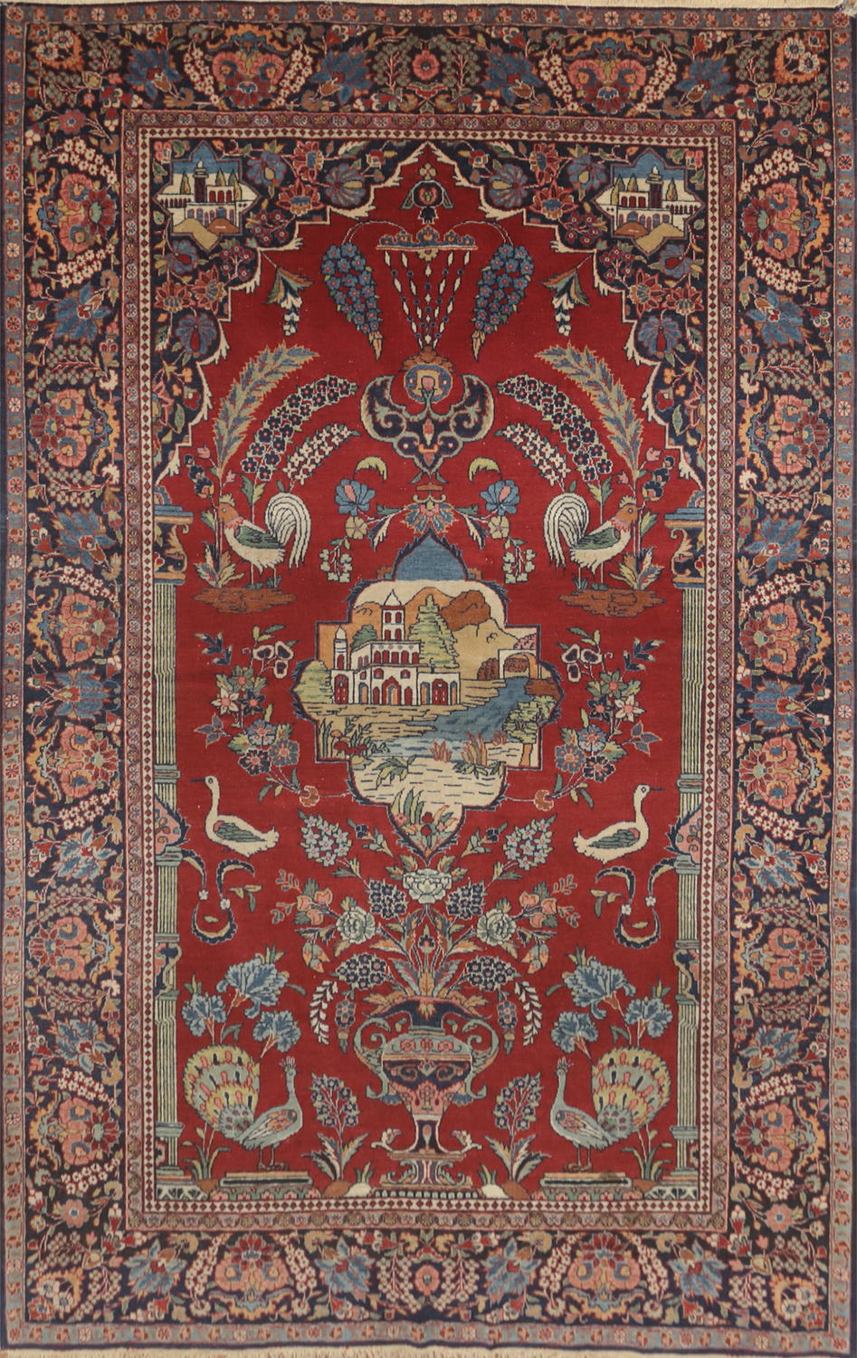 Vegetable Dye Kashan Dabir Persian Rug 5x7