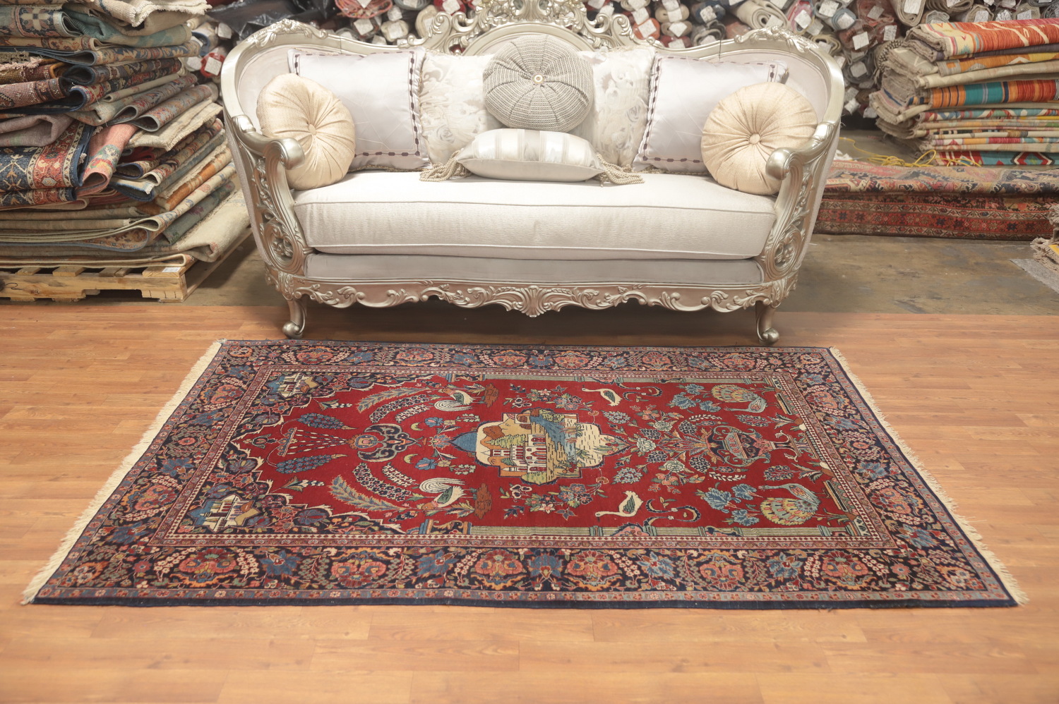 Vegetable Dye Kashan Dabir Persian Rug 5x7