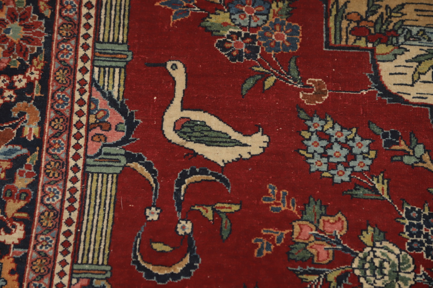Vegetable Dye Kashan Dabir Persian Rug 5x7