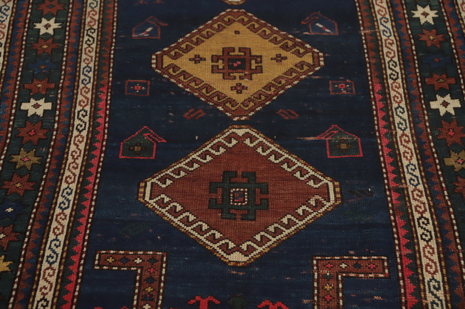 Pre-1900 Antique Kazak Vegetable Dye Rug 3x7