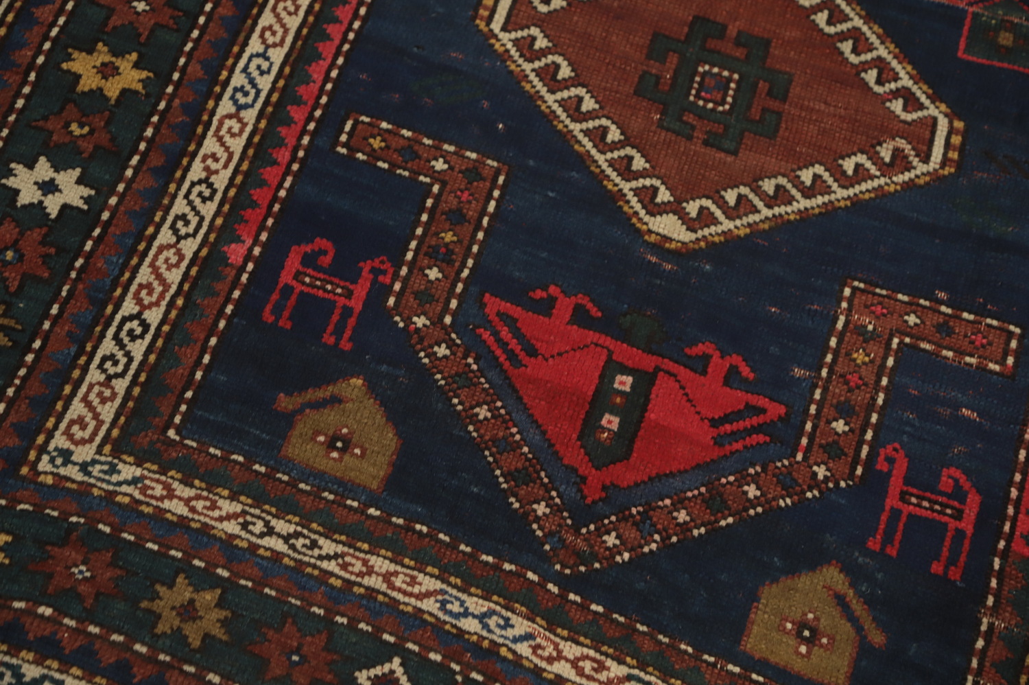 Pre-1900 Antique Kazak Vegetable Dye Rug 3x7