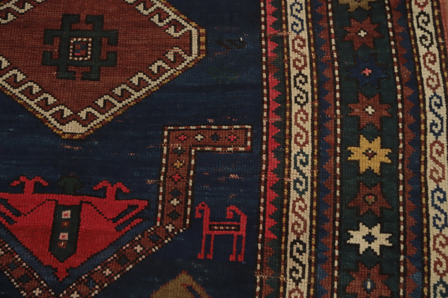 Pre-1900 Antique Kazak Vegetable Dye Rug 3x7