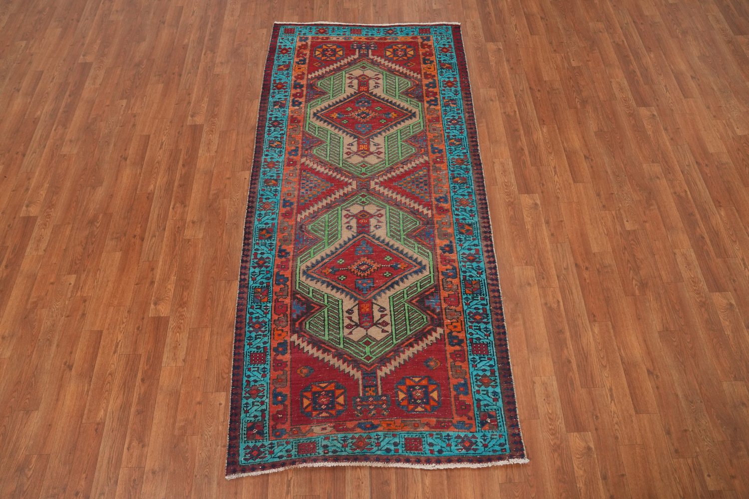 Handmade Wool Ardebil Persian Runner Rug 3x7