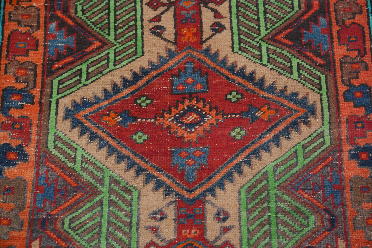 Handmade Wool Ardebil Persian Runner Rug 3x7