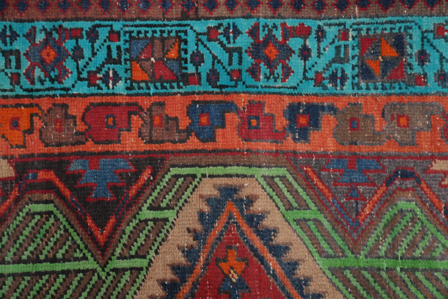 Handmade Wool Ardebil Persian Runner Rug 3x7