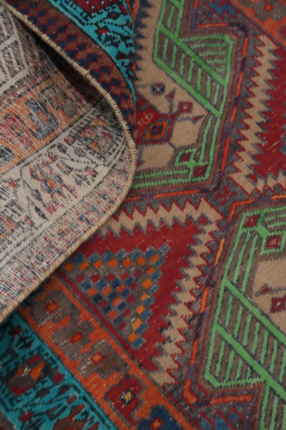 Handmade Wool Ardebil Persian Runner Rug 3x7