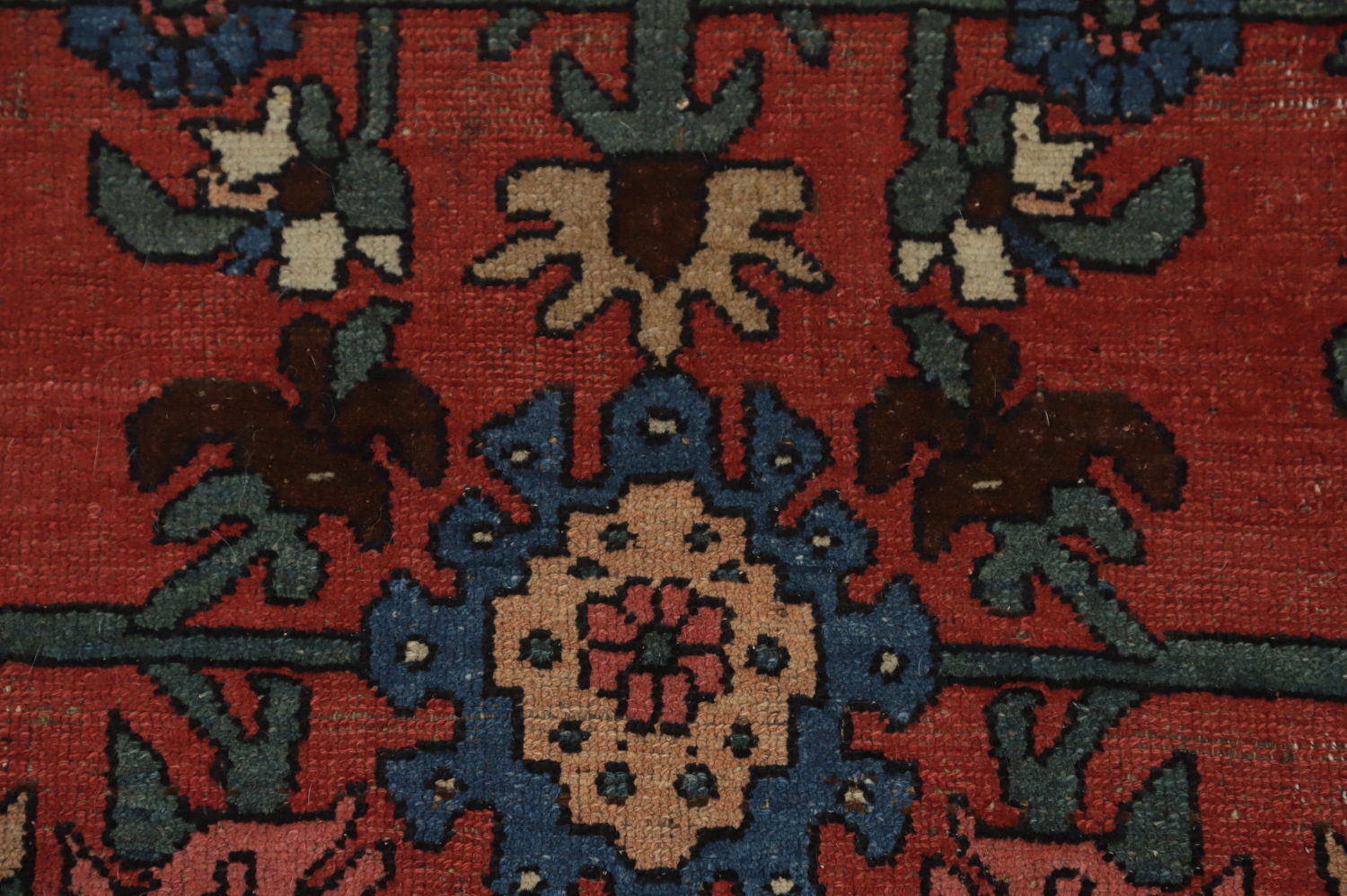 Pre-1900 Vegetable Dye Bidjar Halvaei Persian Rug 4x7